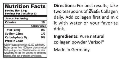 BESHA INC Verisol Collagen Bioactive Peptides (Natural Collagen Powder) Made in Germany - 2 Month Supply - PrimeBioHealth - canada supplements