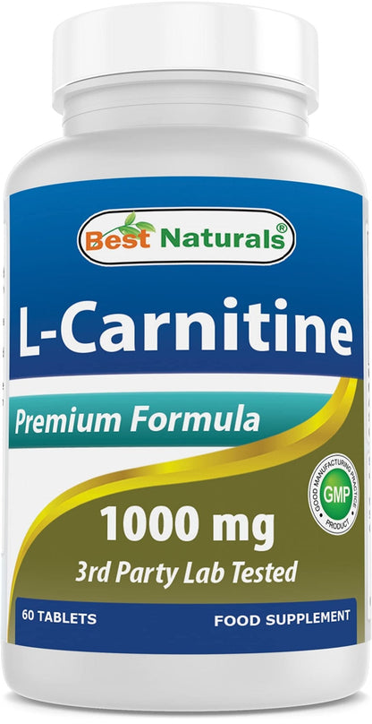 Best Naturals L-Carnitine 1000mg 60 Tablets (60 Count (Pack of 1)) - PrimeBioHealth - canada supplements