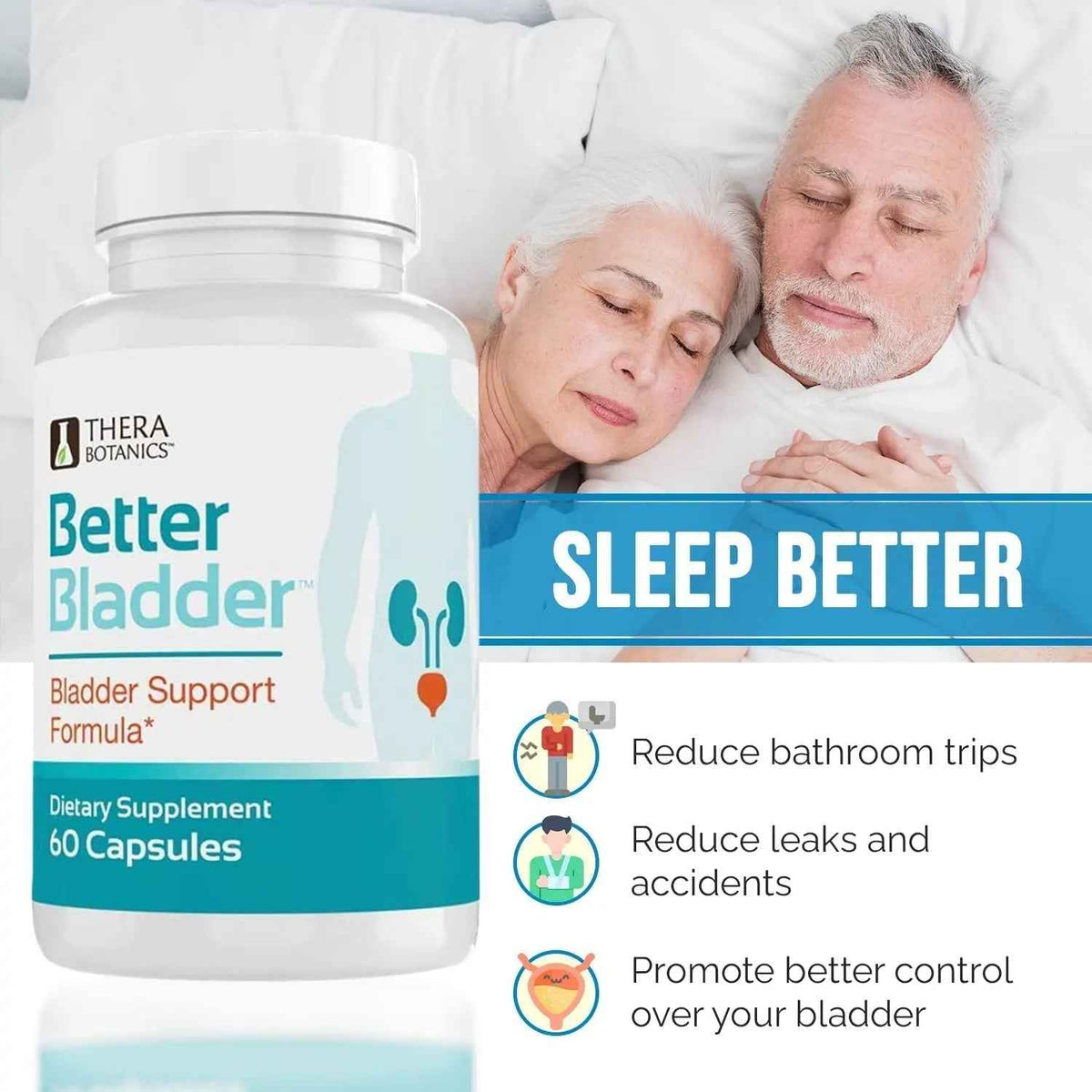 Better Bladder Control Supplement for Women & Men – Bladder Support Supplement to Help Reduce Urinary Leaks, Frequency & Urgency - 60 Count (1 Bottle)