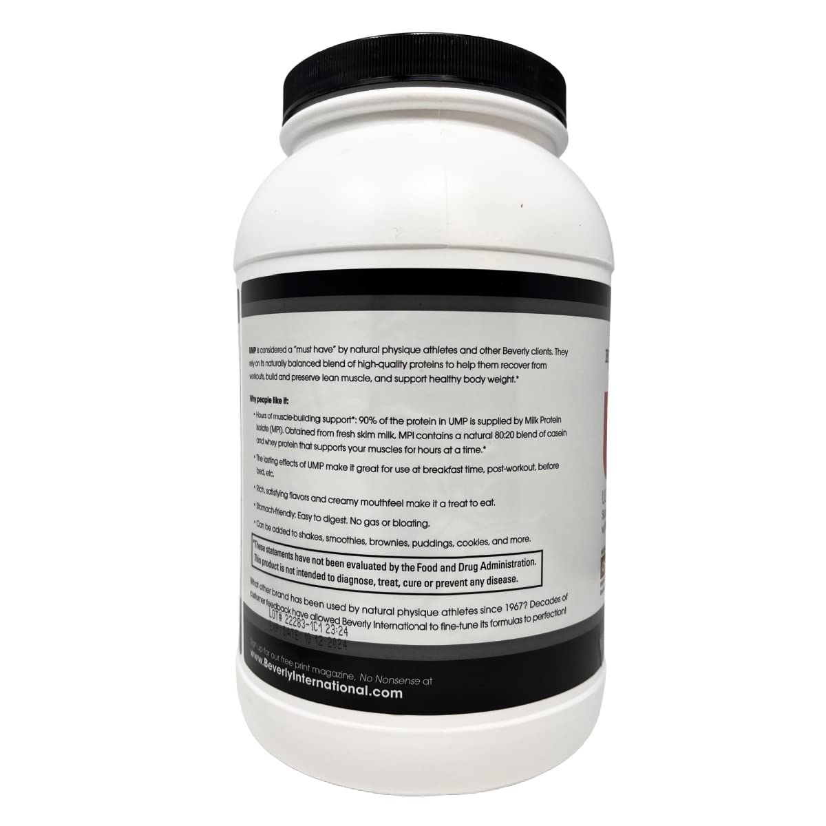 Beverly International UMP Protein Powder, Chocolate. Unique Whey-Casein Ratio Builds Lean Muscle. Easy to Digest. No Bloat. (32.8 oz) 2lb .8 oz - PrimeBioHealth - canada supplements