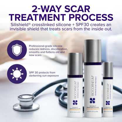 Biocorneum Advanced Scar Treatment with Silishield® & SPF 30 10g – Medical Grade Silicone Gel to Support Healing of Surgical Scars and Marks - PrimeBioHealth - canada supplements