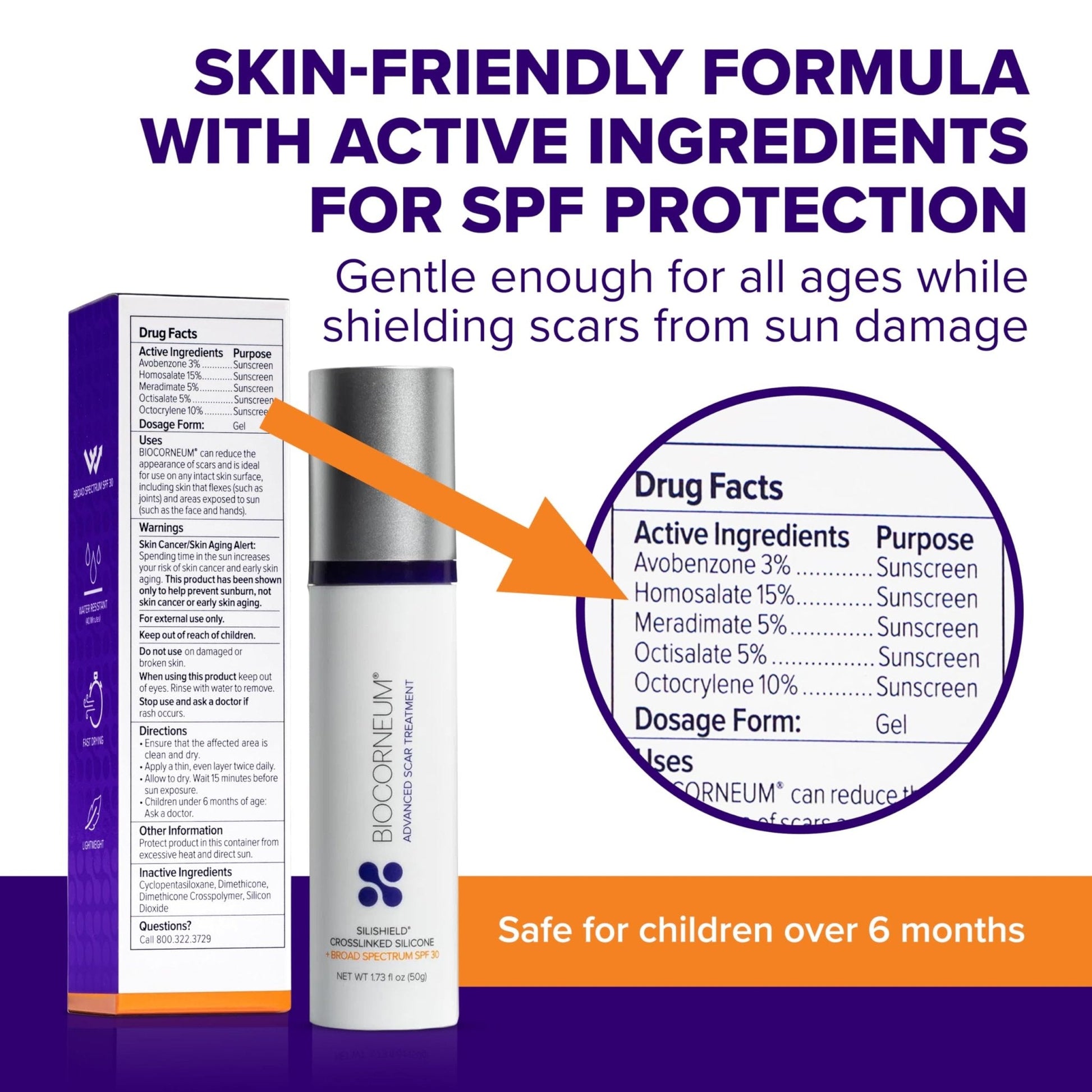 Biocorneum Advanced Scar Treatment with Silishield® & SPF 30 10g – Medical Grade Silicone Gel to Support Healing of Surgical Scars and Marks - PrimeBioHealth - canada supplements
