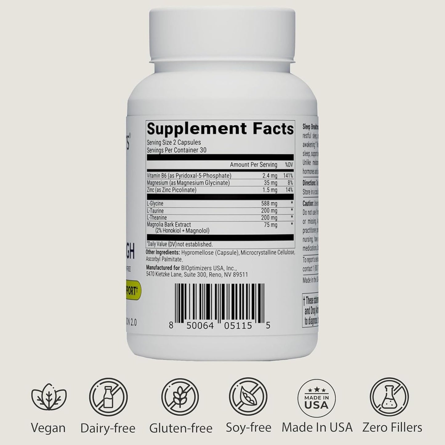 BIOptimizers Sleep Breakthrough Capsules - Natural Support Supplement | Calming Relief Aid for Adults - PrimeBioHealth - canada supplements