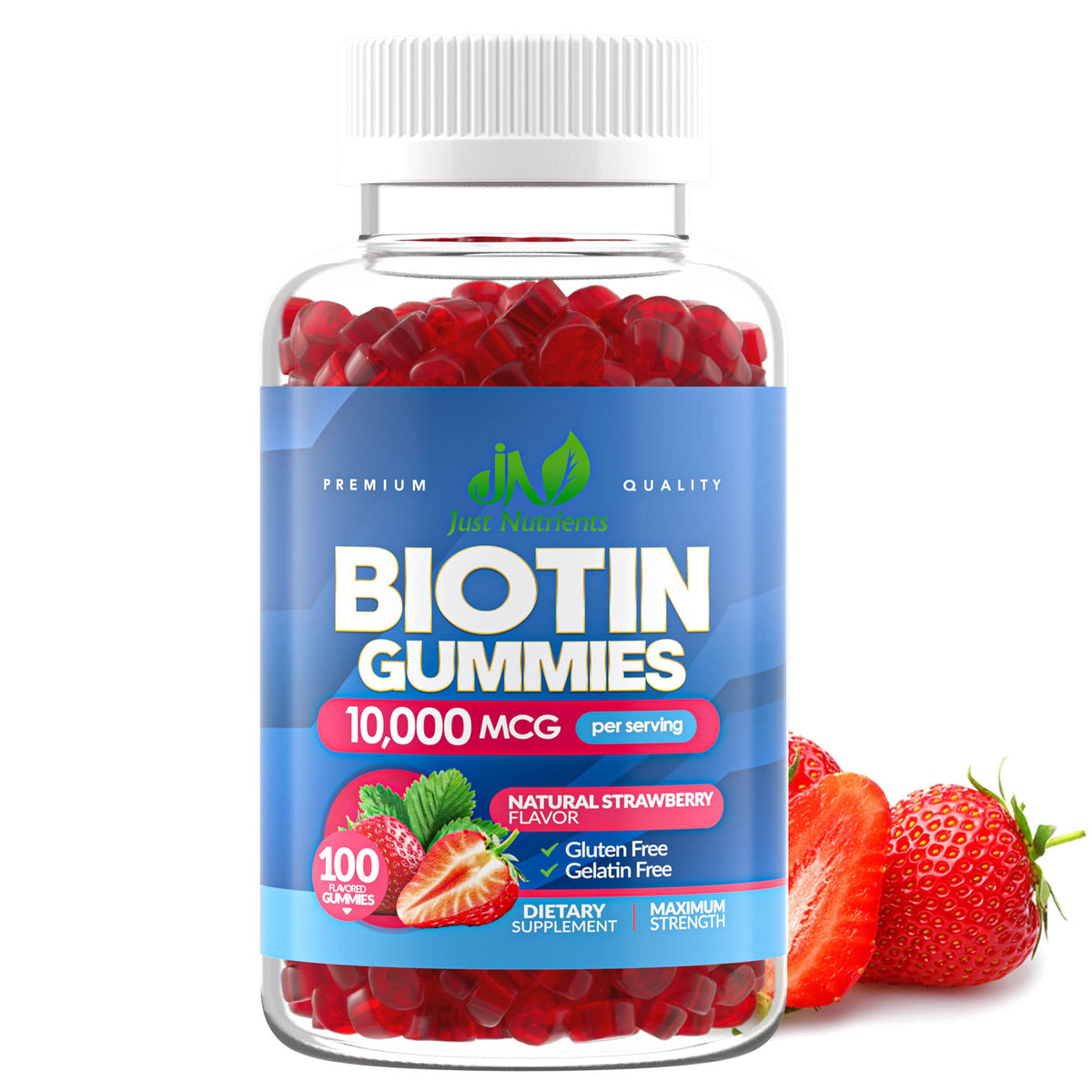 Biotin 10,000mcg Gummies for Hair Growth, Skin & Nails (100 Count) - 2x Maximum Strength Biotin Vitamins for Women & Men - Gluten-Free, Vegan, Non-GMO - PrimeBioHealth - canada supplements