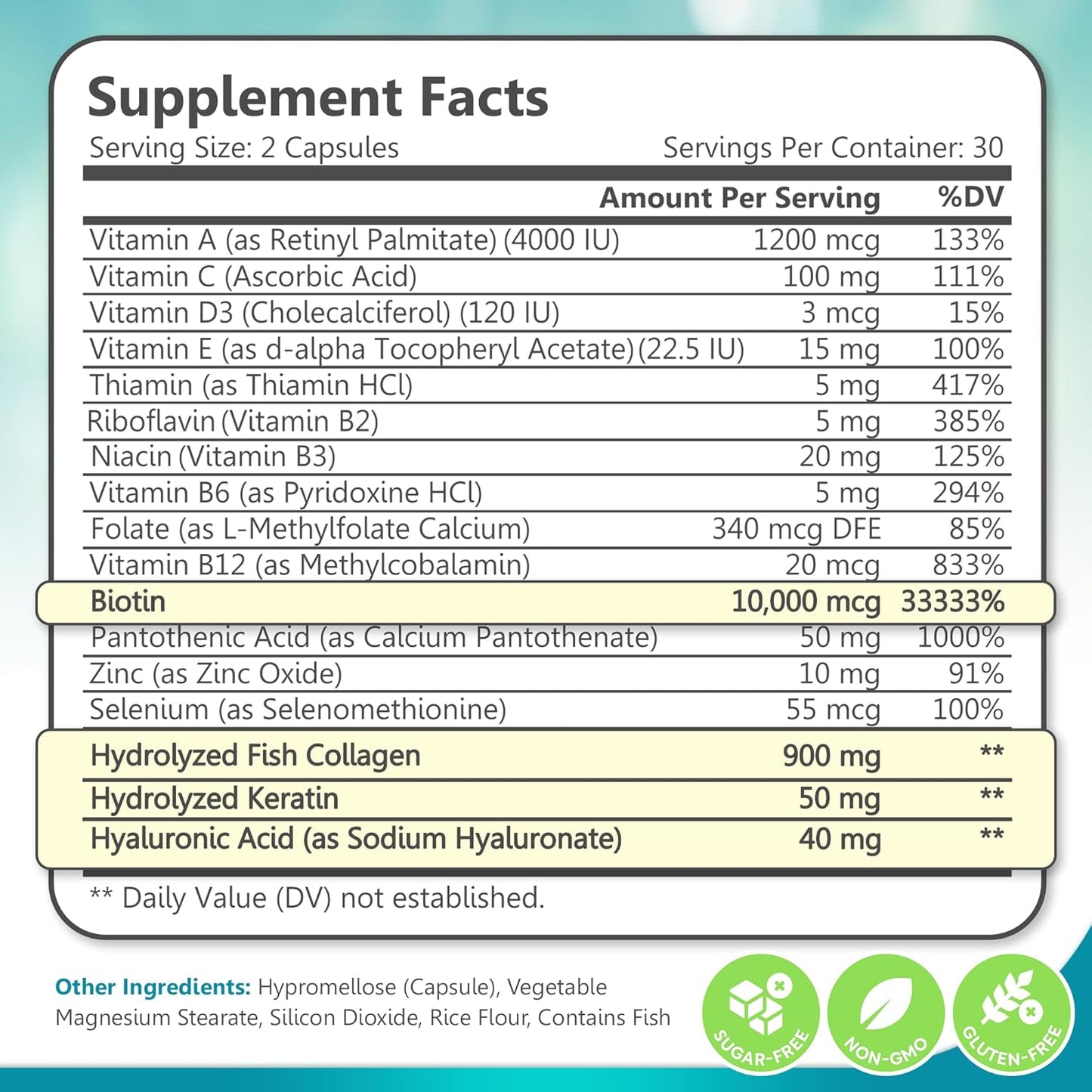 Biotin and Collagen supplements Hair Skin & Nails Vitamin for women and men - PrimeBioHealth - canada supplements