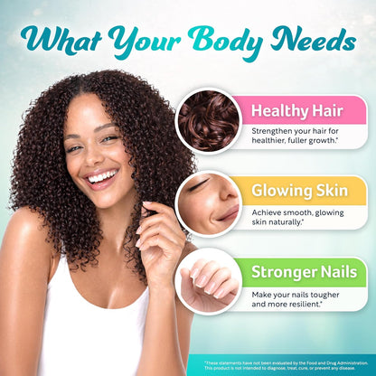 Biotin | Collagen| Keratin 60ct Hair Skin & Nails Vitamin For Women and Men - PrimeBioHealth - canada supplements