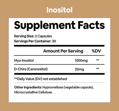 Black Girl Vitamins Inositol Supplement, 2000mg Myo + 50mg D-Chiro, Vegan Capsules to Support Hormone Balance - PrimeBioHealth - canada supplements