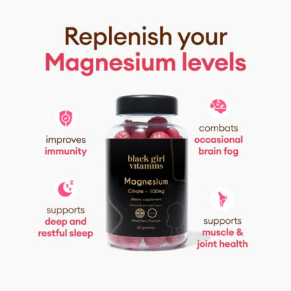 Black Girl Vitamins - Magnesium Gummies, for Sleep, Immunity, and Bone Support. Magnesium Citrate Supplement - PrimeBioHealth - canada supplements