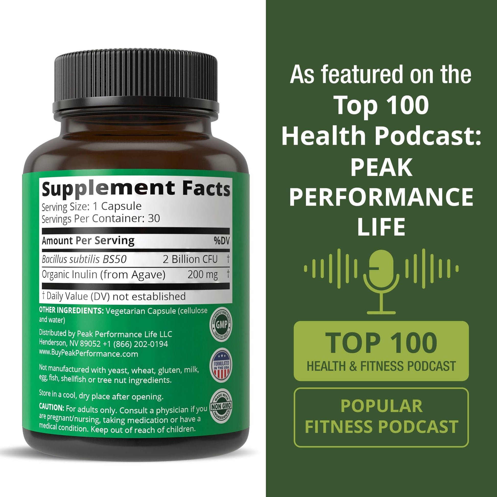 Bloat and Gas Probiotic - Proven Relief with Clinically Studied Bacillus Subtilis BS50 + Prebiotic Fiber - Fast Acting Anti Bloating Pills Supplement - PrimeBioHealth - canada supplements