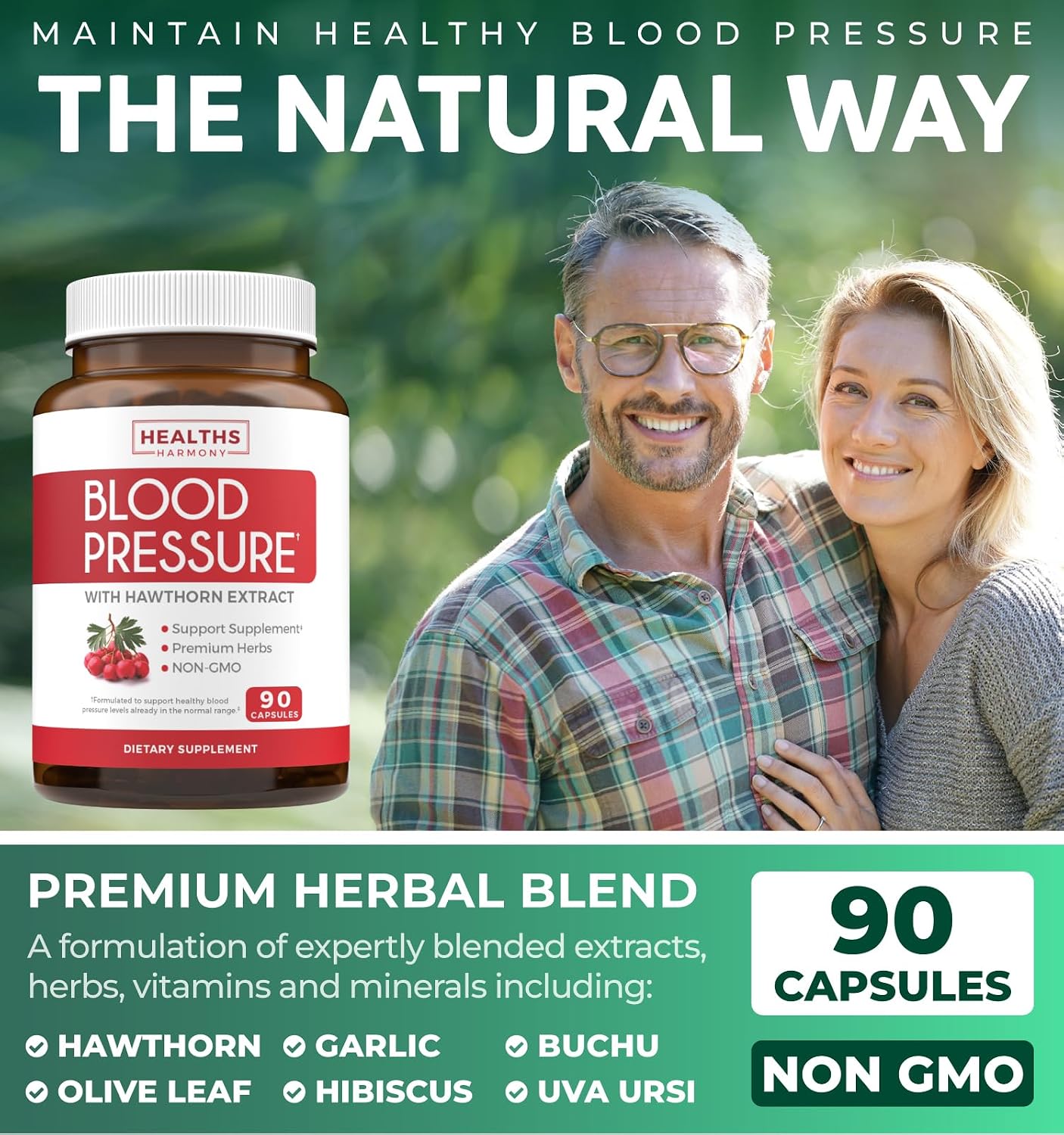 Blood Pressure Support Supplement (NON-GMO) Premium Natural Herbs, Vitamins & Berries - High Dosage of Hawthorn Berry Extract – Supports Blood Pressure Levels Already In The Normal Range – 90 Capsules - PrimeBioHealth - canada supplements