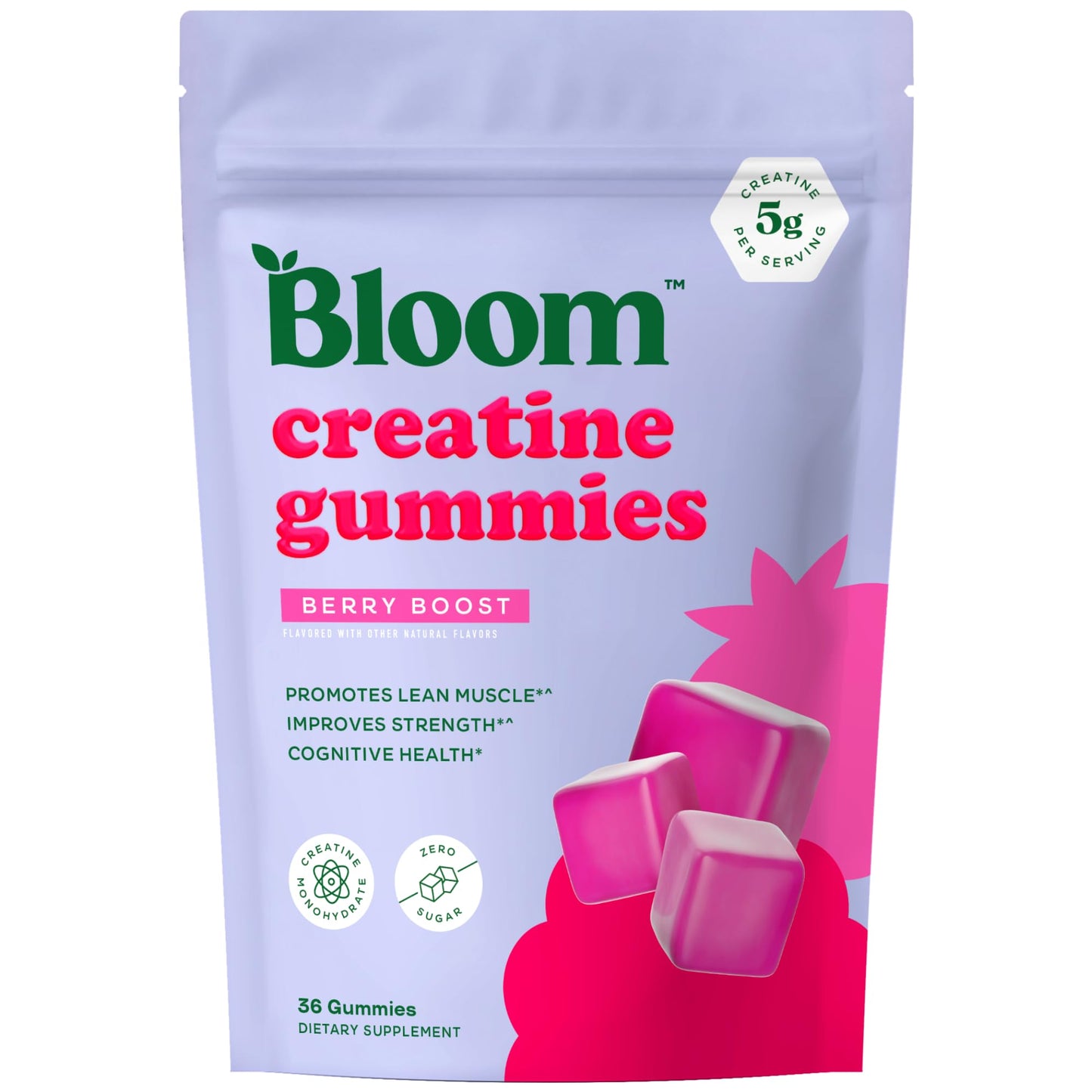 Bloom Creatine Monohydrate Gummies, 5g Per Serving, Sugar Free Creatine Gummy for Workout, Strength, Cognitive Health & Lean Muscle Support - PrimeBioHealth - canada supplements