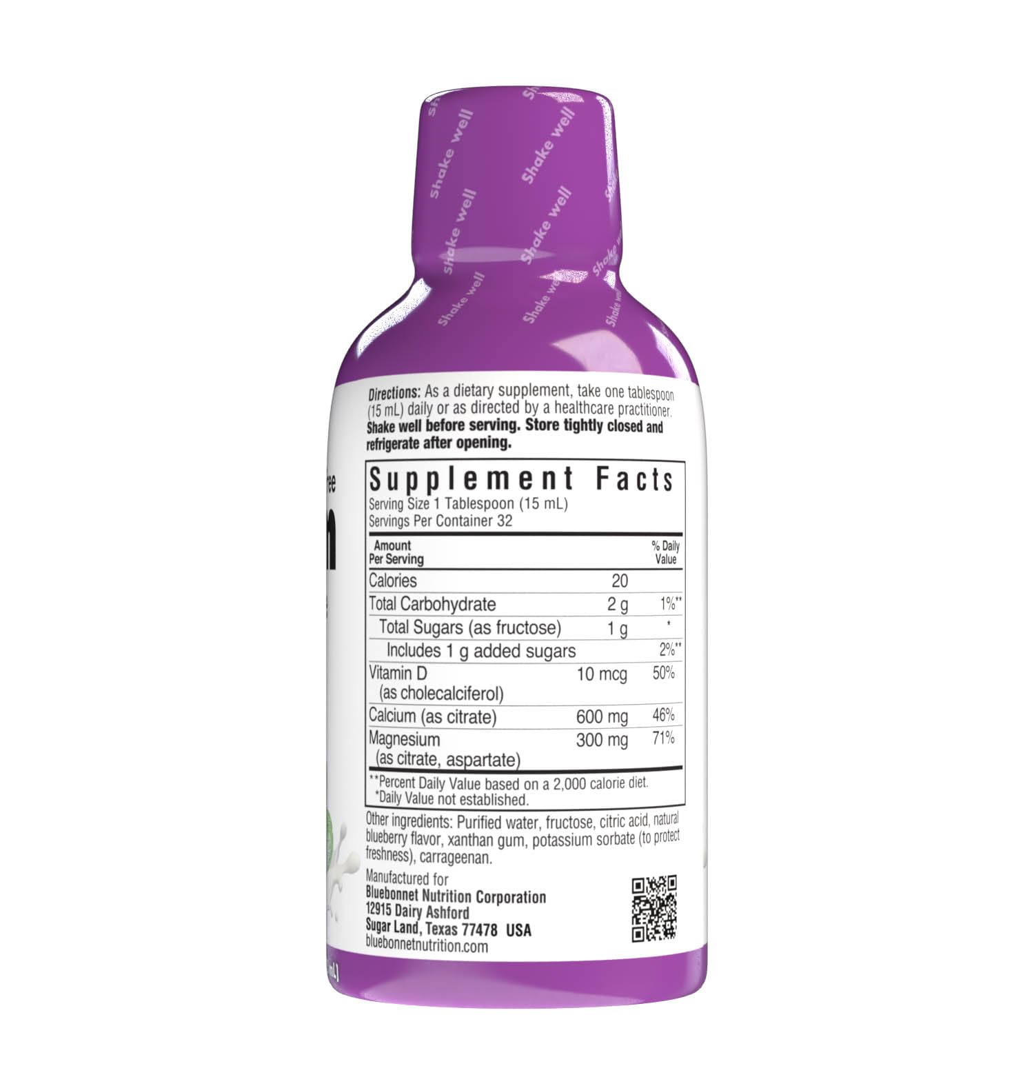 Bluebonnet Nutrition Liquid Calcium Citrate, Magnesium, Vitamin D3, Bone Health, Gluten Free, Soy Free, Milk Free, Kosher, 16 fl oz, 32 Servings, Mixed Berry Flavor - PrimeBioHealth - canada supplements