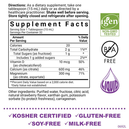 Bluebonnet Nutrition Liquid Calcium Citrate, Magnesium, Vitamin D3, Bone Health, Gluten Free, Soy Free, Milk Free, Kosher, 16 fl oz, 32 Servings, Mixed Berry Flavor - PrimeBioHealth - canada supplements