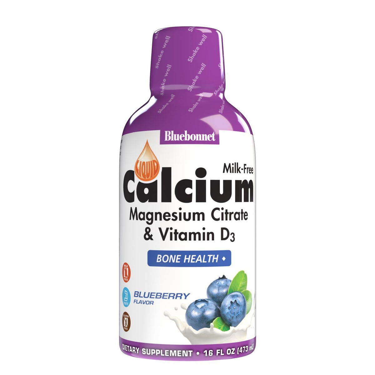 Bluebonnet Nutrition Liquid Calcium Citrate, Magnesium, Vitamin D3, Bone Health, Gluten Free, Soy Free, Milk Free, Kosher, 16 fl oz, 32 Servings, Mixed Berry Flavor - PrimeBioHealth - canada supplements