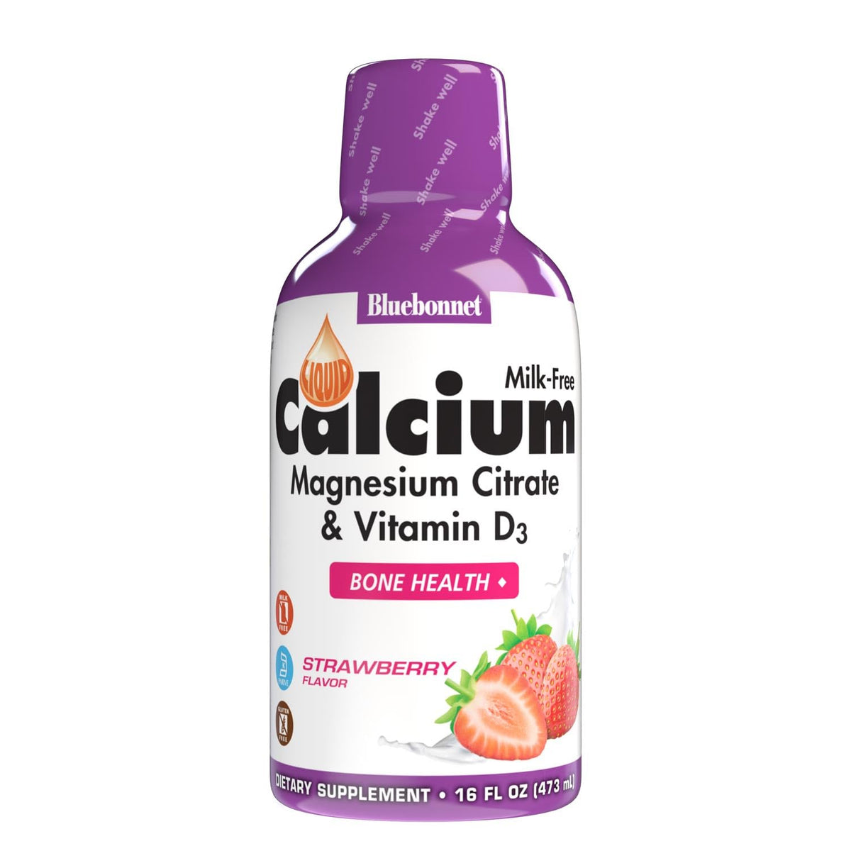 Bluebonnet Nutrition Liquid Calcium Citrate, Magnesium, Vitamin D3, Bone Health, Gluten Free, Soy Free, Milk Free, Kosher, 16 fl oz, 32 Servings, Mixed Berry Flavor - PrimeBioHealth - canada supplements