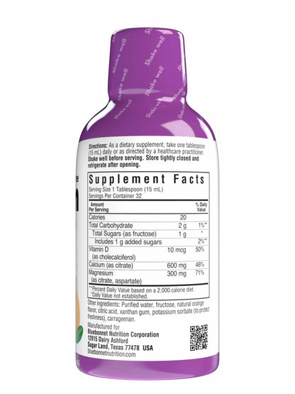 Bluebonnet Nutrition Liquid Calcium Citrate, Magnesium, Vitamin D3, Bone Health, Gluten Free, Soy Free, Milk Free, Kosher, 16 fl oz, 32 Servings, Mixed Berry Flavor - PrimeBioHealth - canada supplements