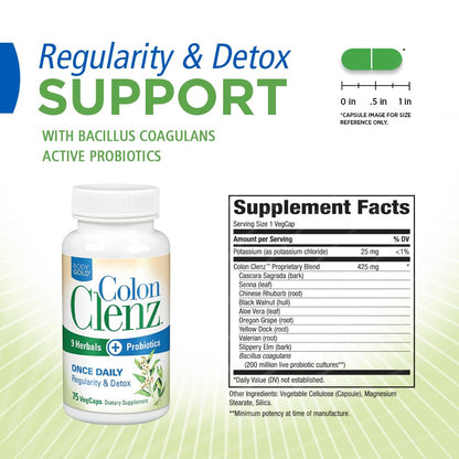 Body Gold Colon Clenz & Detox Overnight Formula | Once Daily with 9 Herbs + Active Probiotics | Constipation Relief for Adults | Bloating Relief for Women & Men | 75 Capsules - PrimeBioHealth - canada supplements