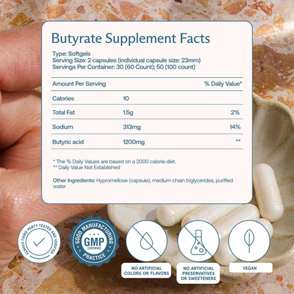BodyBio Butyrate - Postbiotic for Gut Health, Digestive Support, Bloat, Gas & Constipation Relief, Leaky Gut Repair - Sodium - PrimeBioHealth - canada supplements