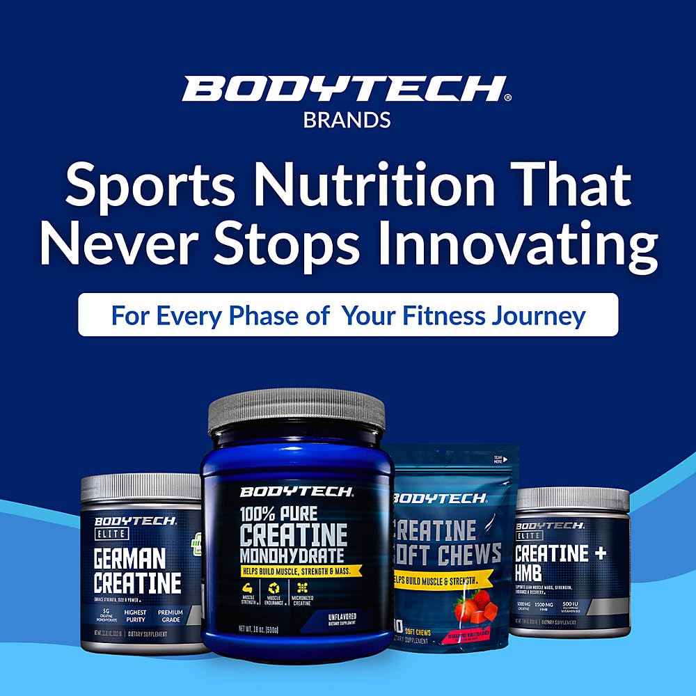 BodyTech Creatine Monohydrate Powder, Unflavored Micronized Creatine Formula for Men and Women, 5g per Serving, Pre Workout & Post Workout Supplement - PrimeBioHealth - canada supplements