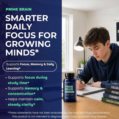 BONE SCIENCE Prime Brain Memory & Focus Support Supplement for Adults, Alpha GPC, Ginkgo Biloba, L-Theanine, Rhodiola, L-Tyrosine & Guarana, Cognitive Support Formula, 60 Capsules - PrimeBioHealth - canada supplements