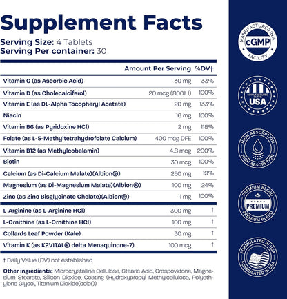 BONE SCIENCE Primeheight Bone & Growth Support with Calcium, Vitamin D3, K2, Magnesium, Zinc - Nutrient-Based Vegan Immune Formula, Non-GMO, 120 Tablets - PrimeBioHealth - canada supplements