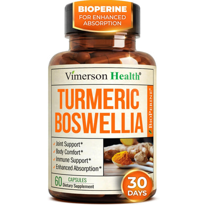 Boswellia Serrata Turmeric Supplement for Joint Support & Inflammation Balance – Turmeric Boswellia Supplement with Ginger & Black Pepper Extract - PrimeBioHealth - canada supplements