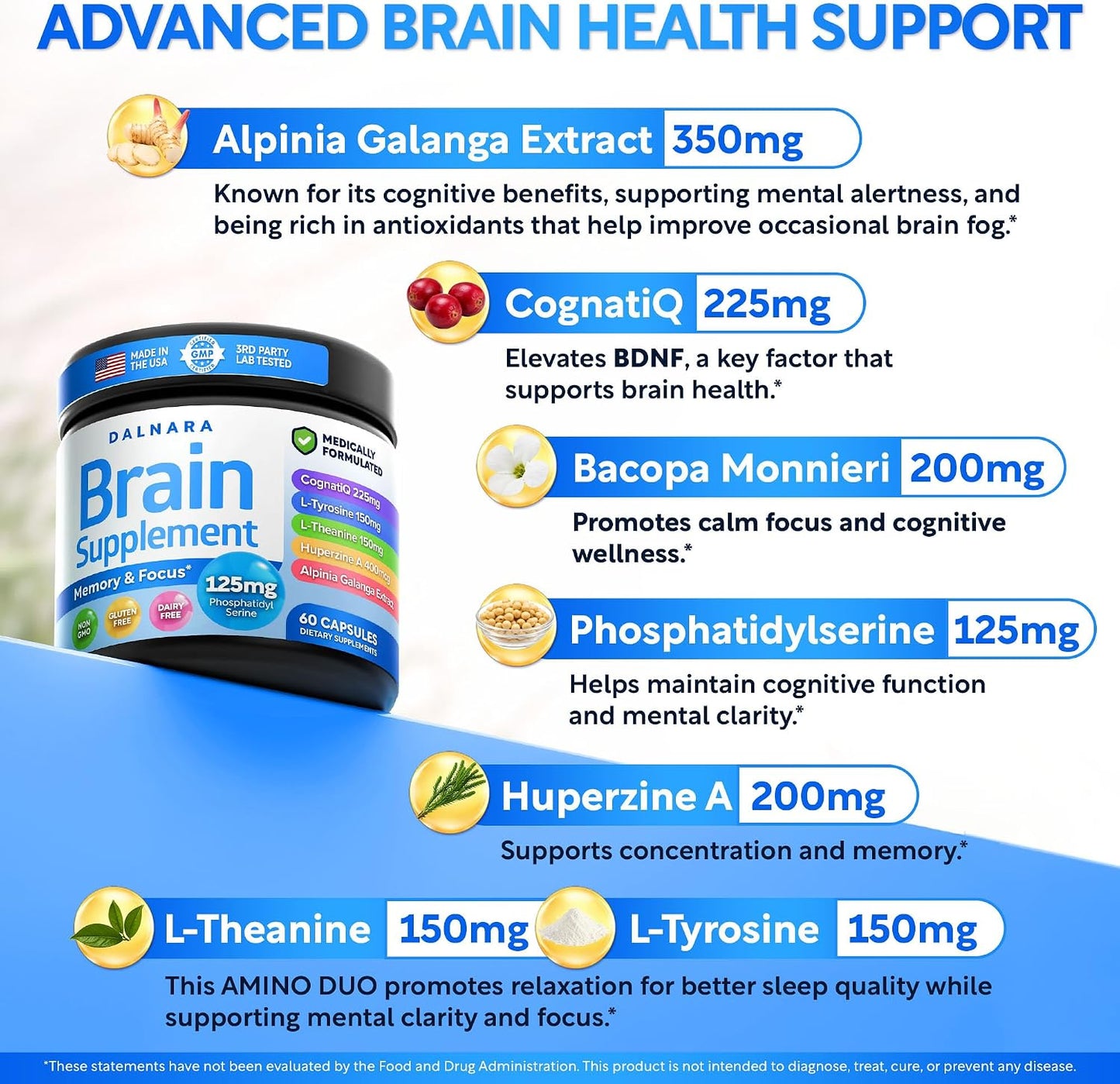 Brain Fog Supplement for Women – Memory & Focus Support for Perimenopause and Menopause – Cognitive Support with Phosphatidylserine, CognatiQ & L-Theanine – Brain Health Capsules – 60 Count - PrimeBioHealth - canada supplements