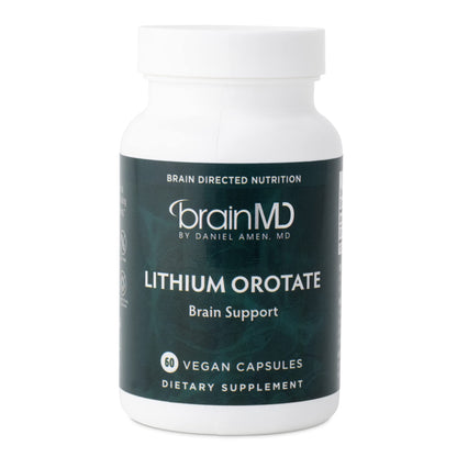 BRAINMD Dr Amen Lithium Orotate - 60 Capsules - Brain Support - Gluten Free - 60 Servings - PrimeBioHealth - canada supplements