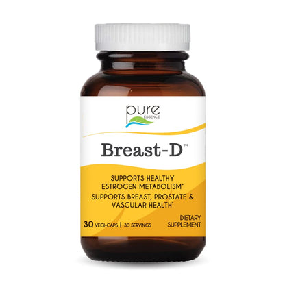 Breast D by Pure Essence - Natural Supplement for Estrogen Balance, Hormonal Acne, and Menopause Support with Vitamin D3, Calcium, Green Tea & Lycopene - 30 Capsules - PrimeBioHealth - canada supplements