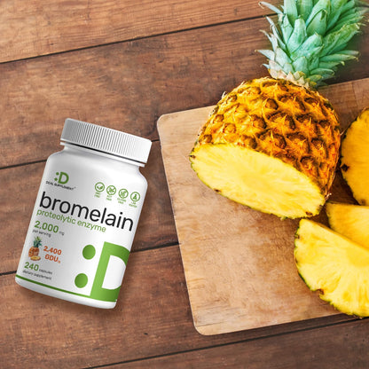 Bromelain Supplement 2,000mg Per Serving, 240 Capsules – Natural Proteolytic Enzymes from Fresh Pineapple – Supports Nutrient Digestion - PrimeBioHealth - canada supplements