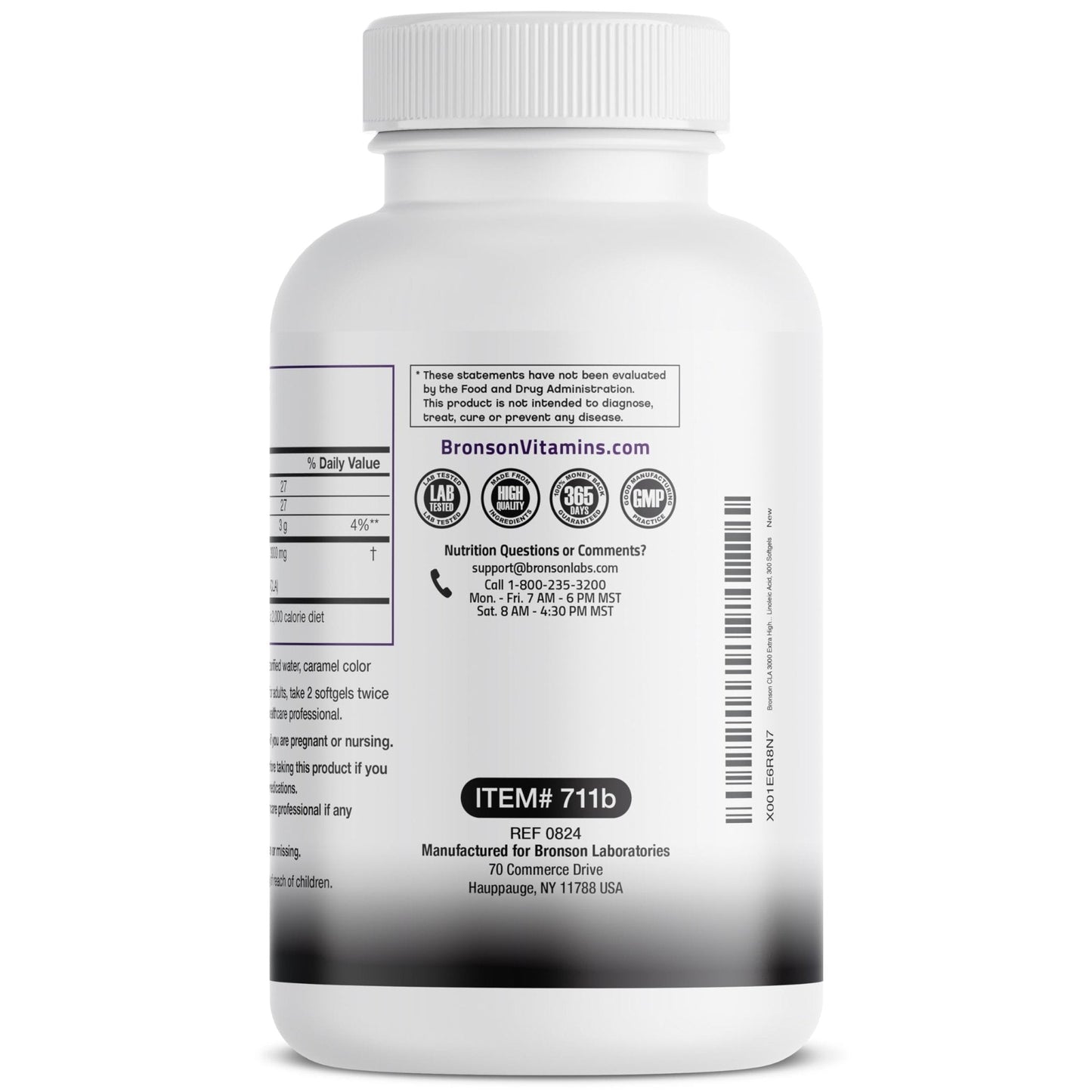 Bronson CLA 3000 Extra High Potency Supports Healthy Weight Management Lean Muscle Mass Non-Stimulating - PrimeBioHealth - canada supplements