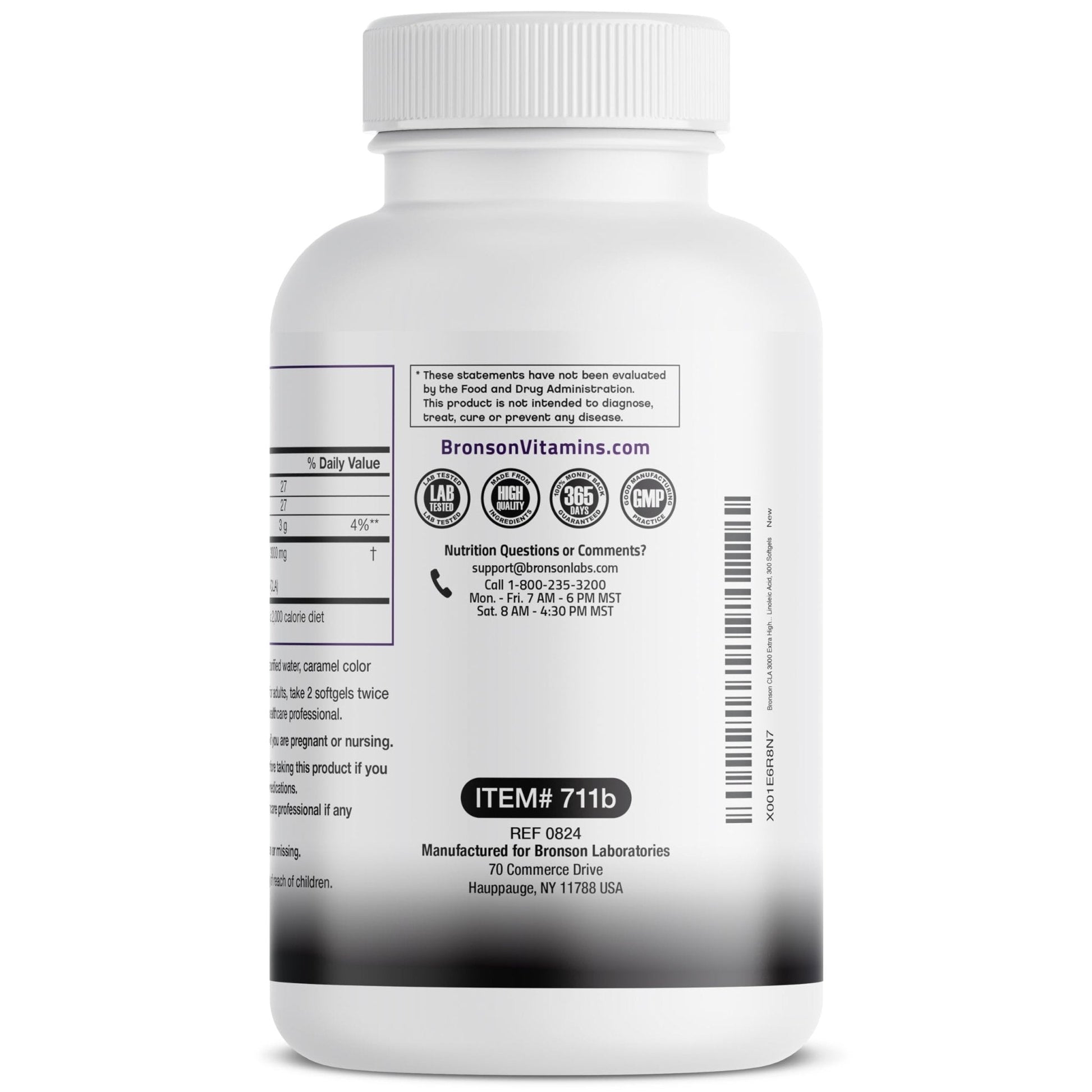 Bronson CLA 3000 Extra High Potency Supports Healthy Weight Management Lean Muscle Mass Non-Stimulating - PrimeBioHealth - canada supplements