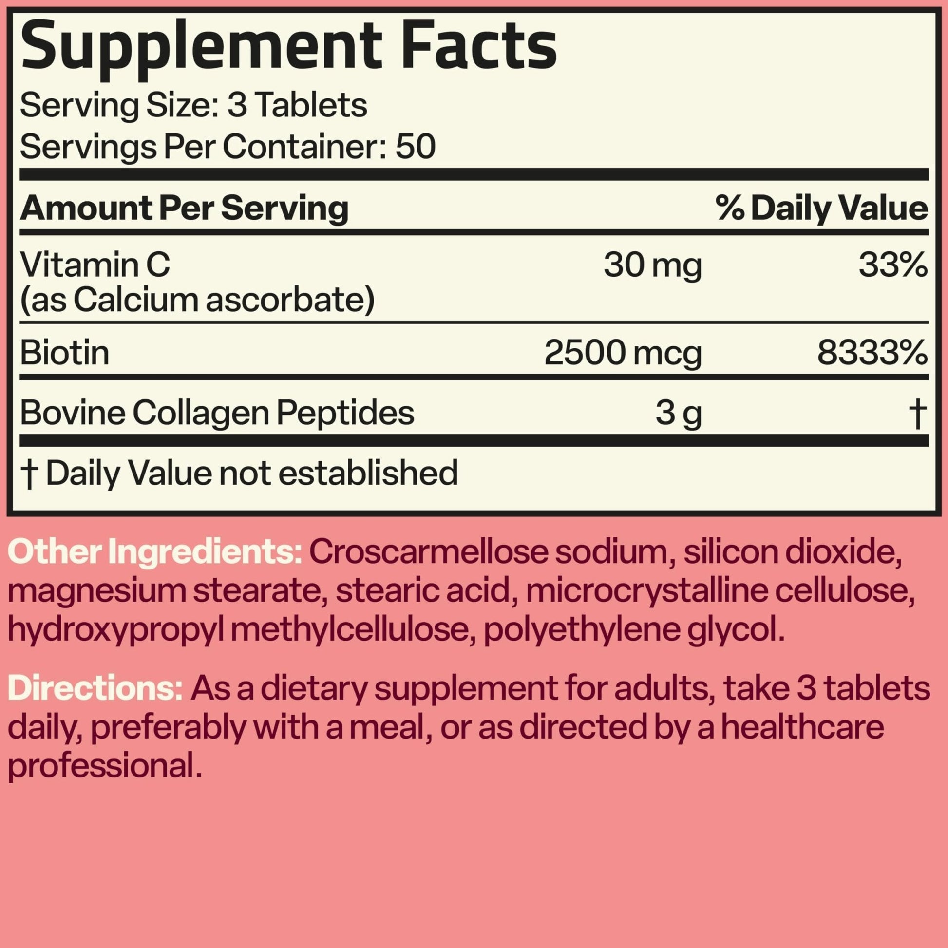 Bronson Collagen Peptides 3000mg (per Serving) with Biotin & Vitamin C - for Hair, Skin & Nails Support, Non-GMO, 90 Tablets - PrimeBioHealth - canada supplements