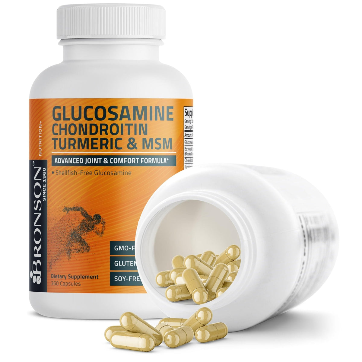 Bronson Glucosamine Chondroitin Turmeric & MSM Advanced Joint & Cartilage Formula, Supports Healthy Joints, Mobility & Cartilage - Non-GMO, 60 Capsules - PrimeBioHealth - canada supplements