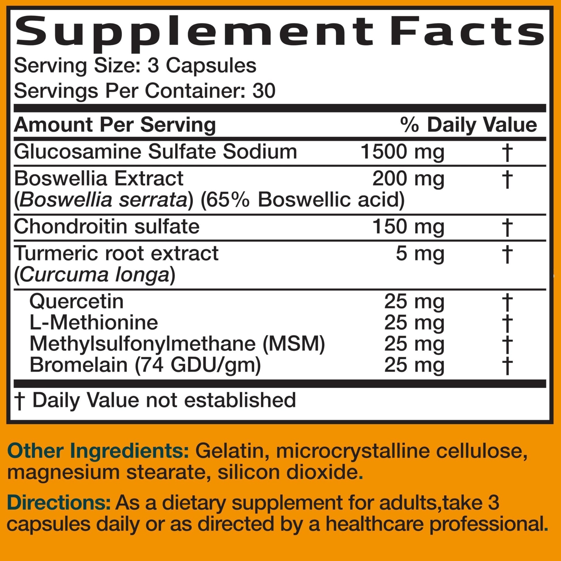 Bronson Glucosamine Chondroitin Turmeric & MSM Advanced Joint & Cartilage Formula, Supports Healthy Joints, Mobility & Cartilage - Non-GMO, 60 Capsules - PrimeBioHealth - canada supplements