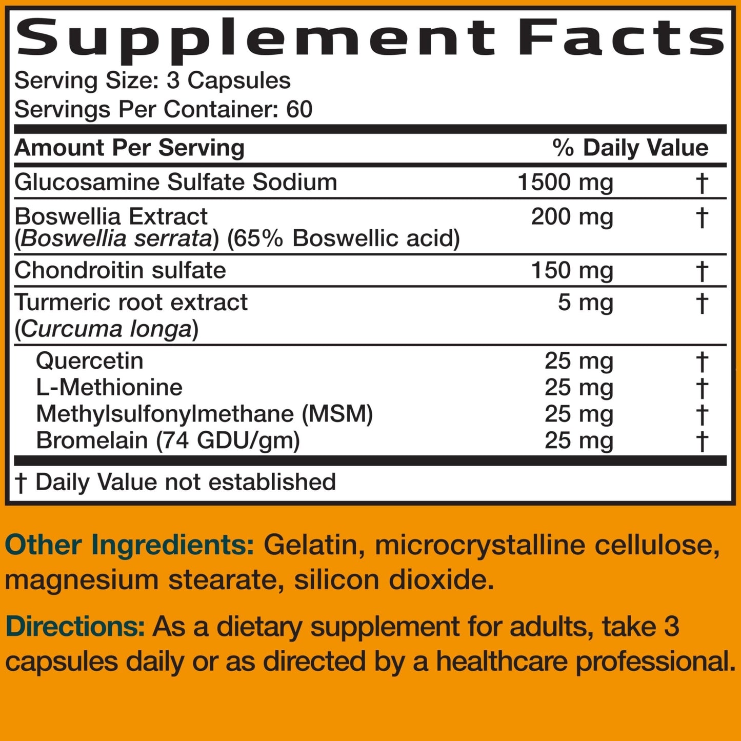 Bronson Glucosamine Chondroitin Turmeric & MSM Advanced Joint & Cartilage Formula, Supports Healthy Joints, Mobility & Cartilage - Non-GMO, 60 Capsules - PrimeBioHealth - canada supplements