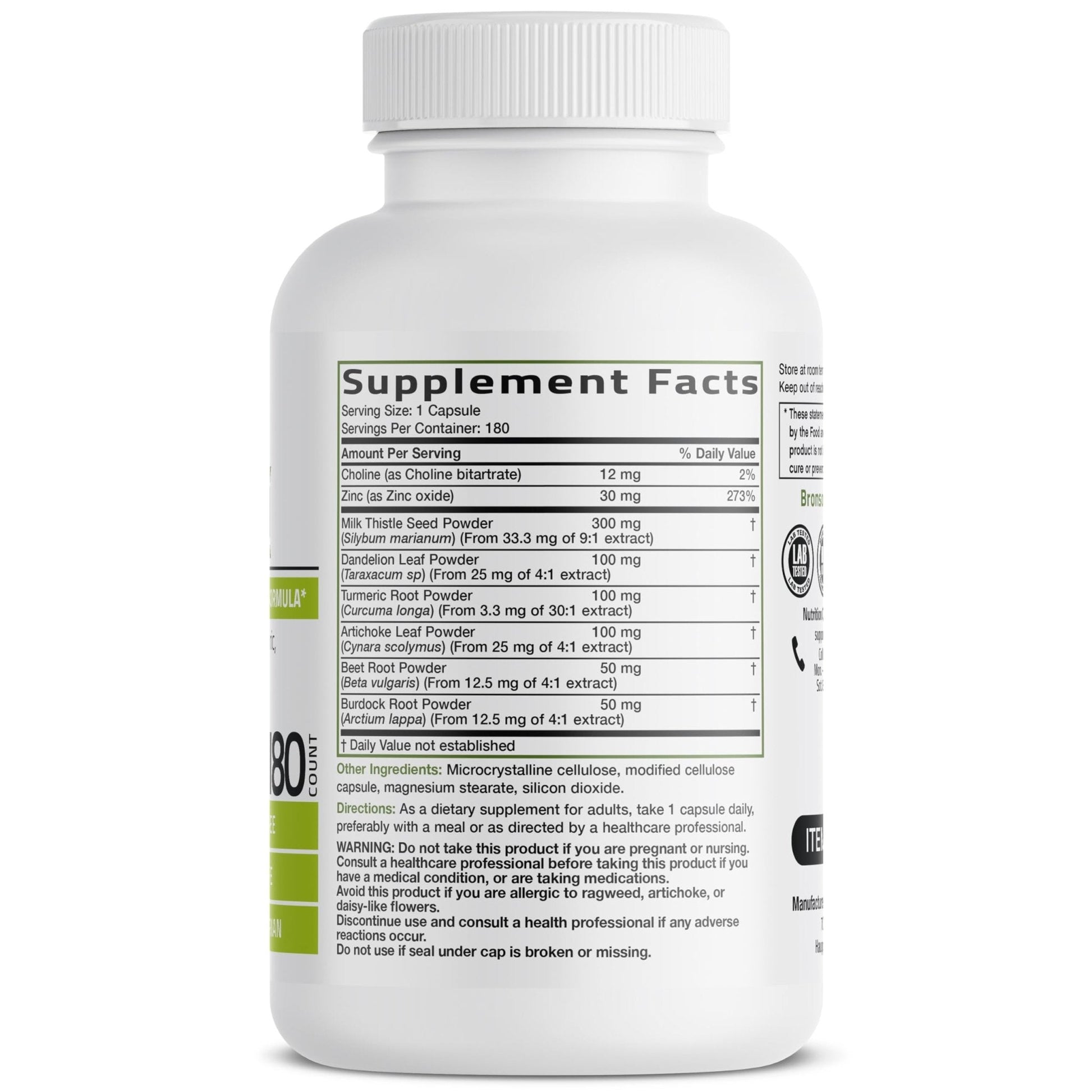 Bronson Liver Detox Advanced Detox & Cleansing Formula Supports Health Liver Function with Milk Thistle, Dandelion Extract, Turmeric, Artichoke Leaf & More, Non-GMO, 60 Vegetarian Capsules - PrimeBioHealth - canada supplements