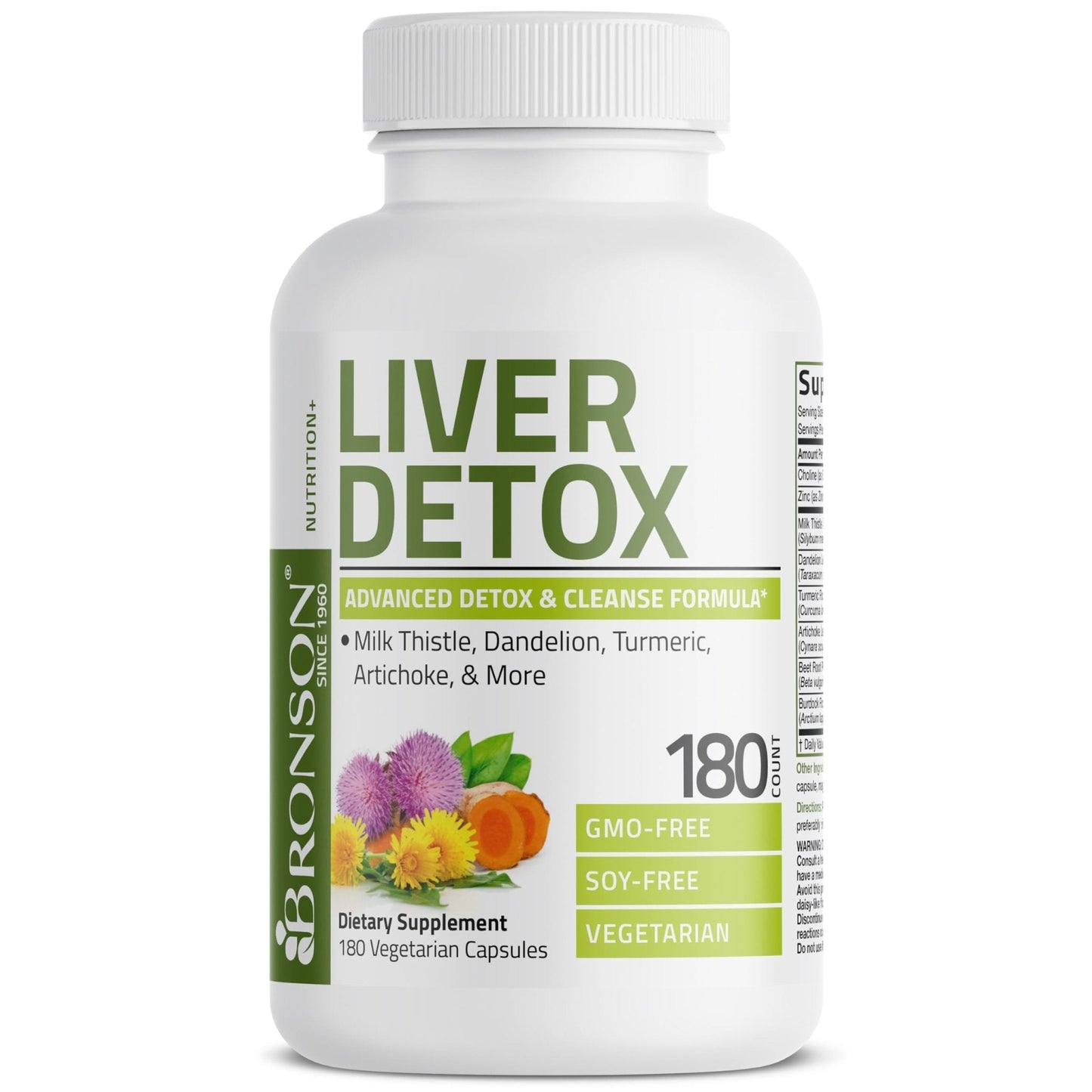 Bronson Liver Detox Advanced Detox & Cleansing Formula Supports Health Liver Function with Milk Thistle, Dandelion Extract, Turmeric, Artichoke Leaf & More, Non-GMO, 60 Vegetarian Capsules - PrimeBioHealth - canada supplements