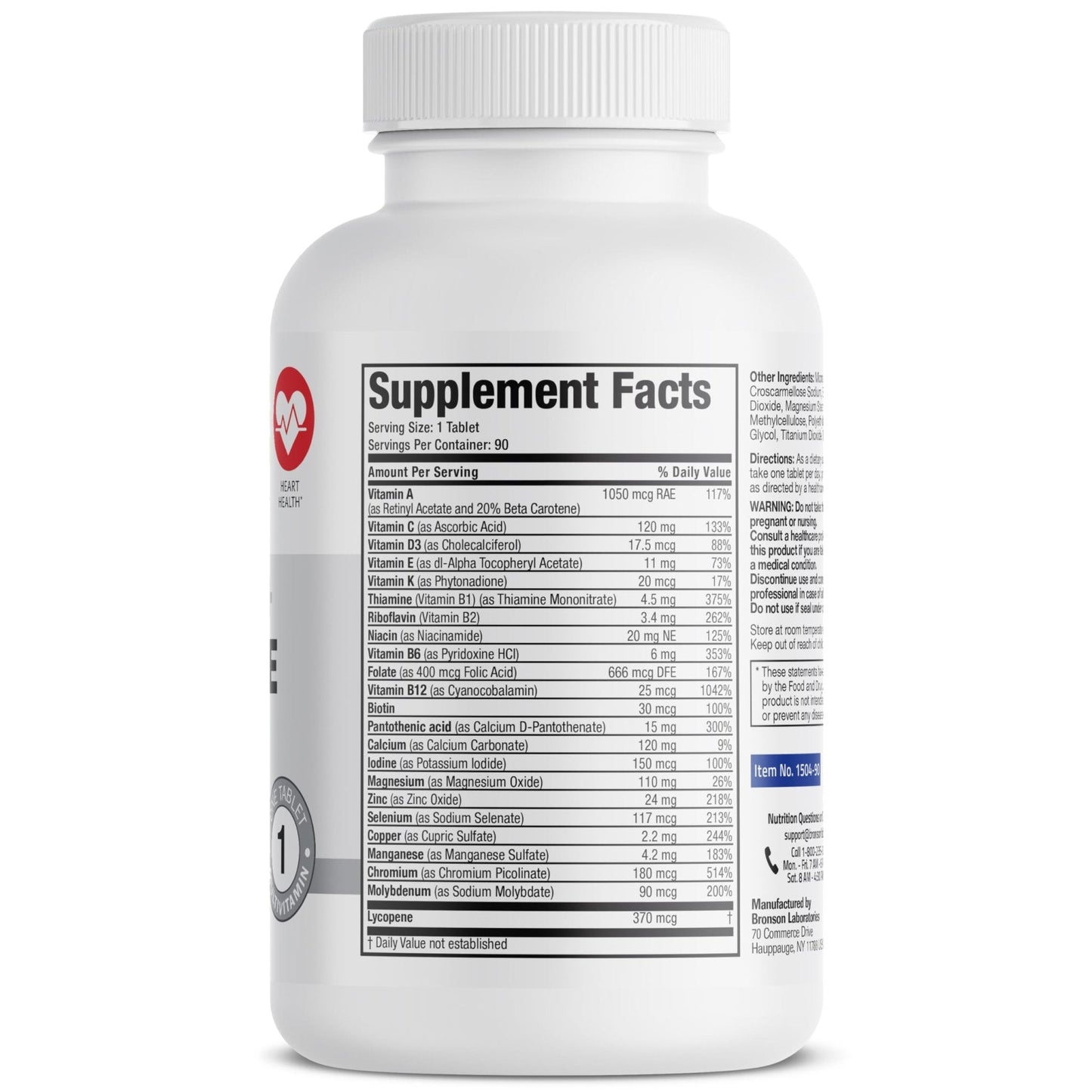 Bronson ONE Daily Mens 50+ Complete Multivitamin Multimineral, 180 Tablets - PrimeBioHealth - canada supplements