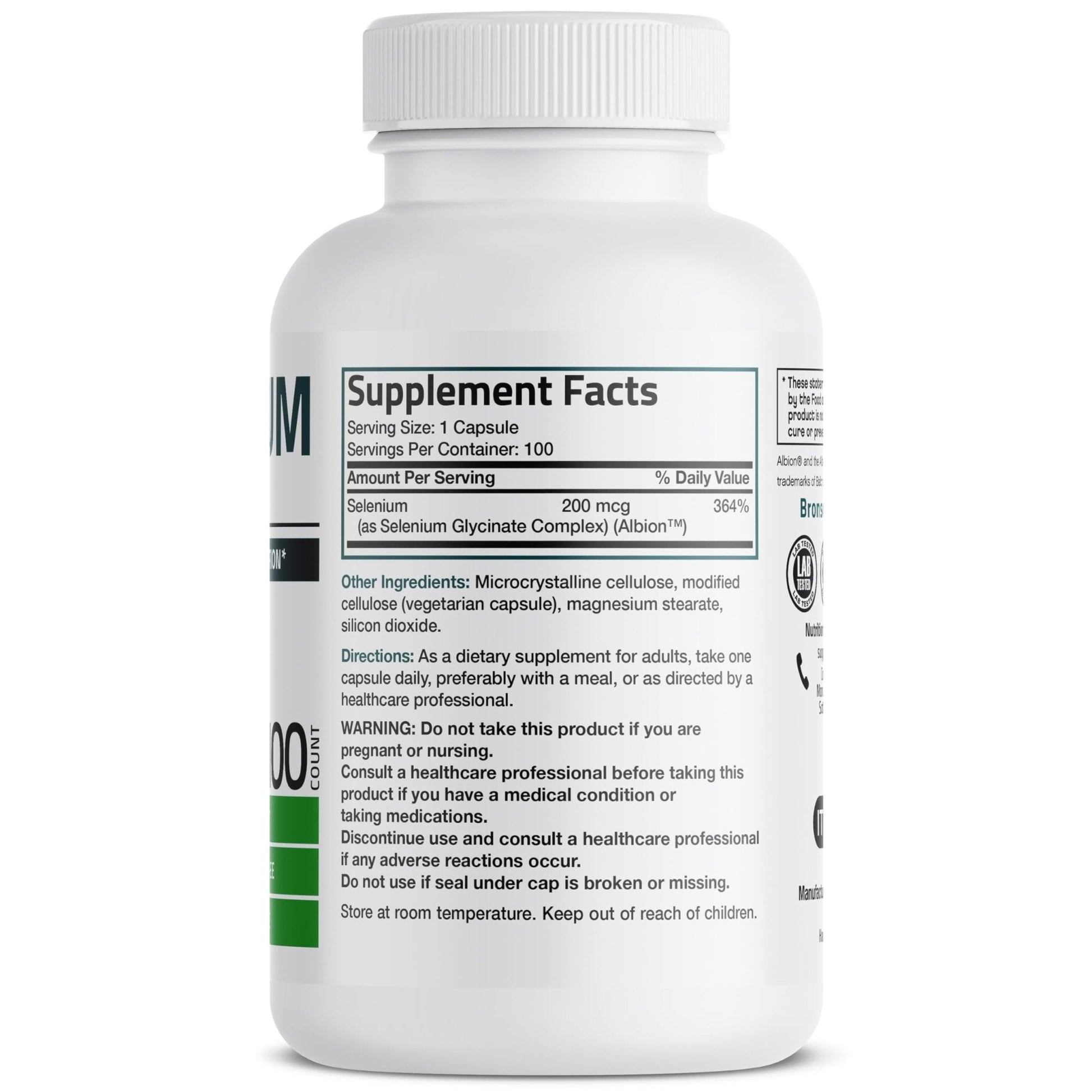 Bronson Selenium 200 mcg – Yeast Free Chelated Amino Acid Complex - Essential Trace Mineral with Superior Absorption, 250 Vegetarian Capsules - PrimeBioHealth - canada supplements