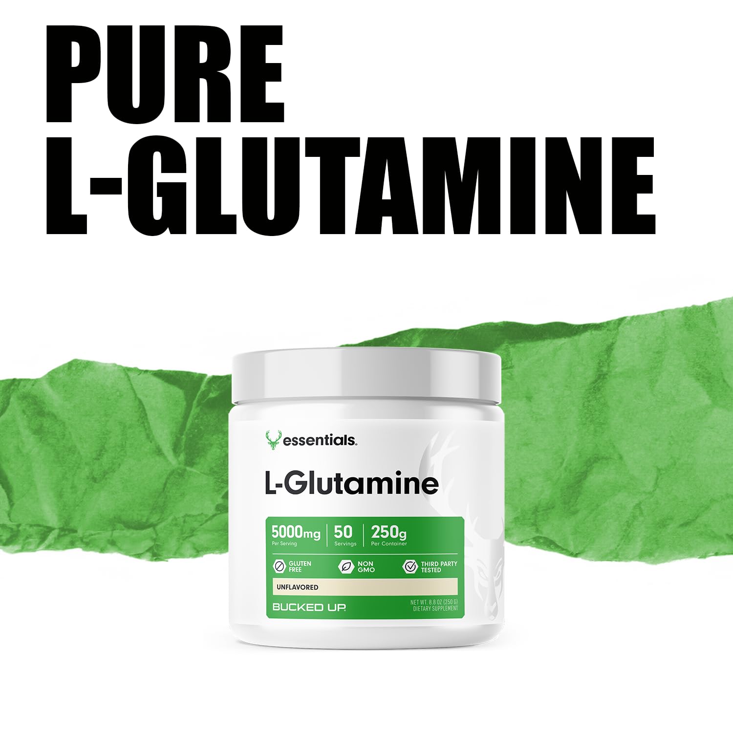 Bucked Up L-Glutamine (5000mg), Essentials (50 Servings, 250 Grams) - PrimeBioHealth - canada supplements