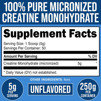 Bucked Up Pure Micronized Creatine Monohydrate for Women and Men - Easy to Mix and Unflavored - 5G Per Serving - PrimeBioHealth - canada supplements