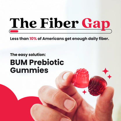 Bum Prebiotic Fiber Supplement for Men - Chicory Root Inulin Prebiotic Fiber Gummies for Men for Peachy Digestive Health, Regularity & Boating Relief - PrimeBioHealth - canada supplements