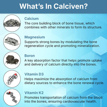 Calciven - Natural Bone Support Supplement - Non-GMO, Gluten-Free - PrimeBioHealth - canada supplements