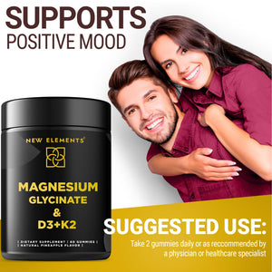 Calm Magnesium Glycinate Gummies 500mg with High-Potency Vitamin D3 10000iu & Vitamin K2 100mcg | Stress Relief, Relaxation & Bone Support for Adults - PrimeBioHealth - canada supplements