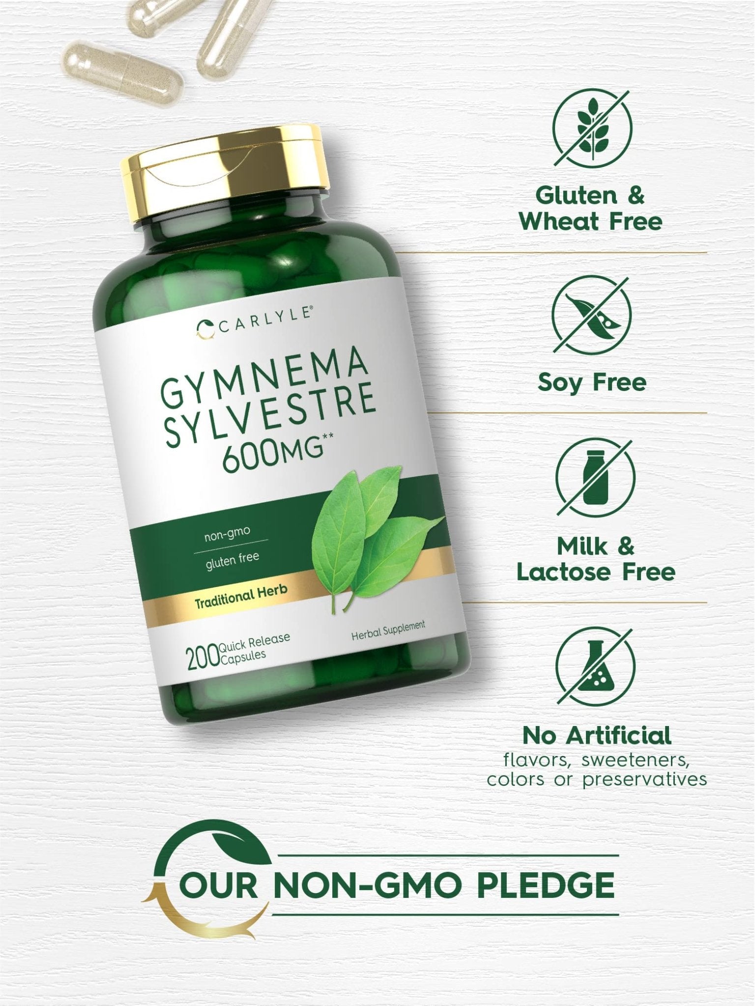 Carlyle Gymnema Sylvestre Capsules | 200 Count | Non-GMO and Gluten Free Supplement - PrimeBioHealth - canada supplements