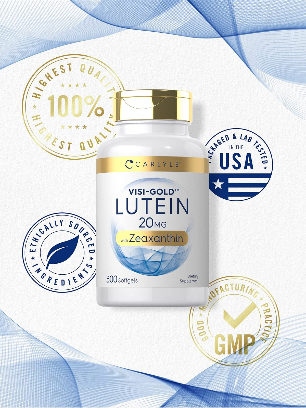Carlyle Lutein and Zeaxanthin 20mg | 300 Softgels | Eye Health Vitamins | Non-GMO & Gluten Free Supplement - PrimeBioHealth - canada supplements