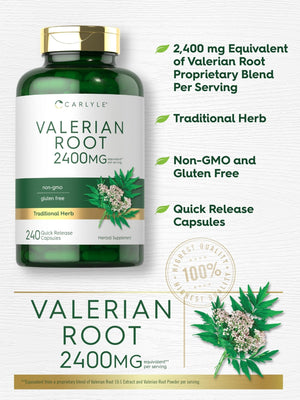 Carlyle Valerian Root Capsules | 240 Count | Herb Extract Supplement | Non-GMO, Gluten Free - PrimeBioHealth - canada supplements