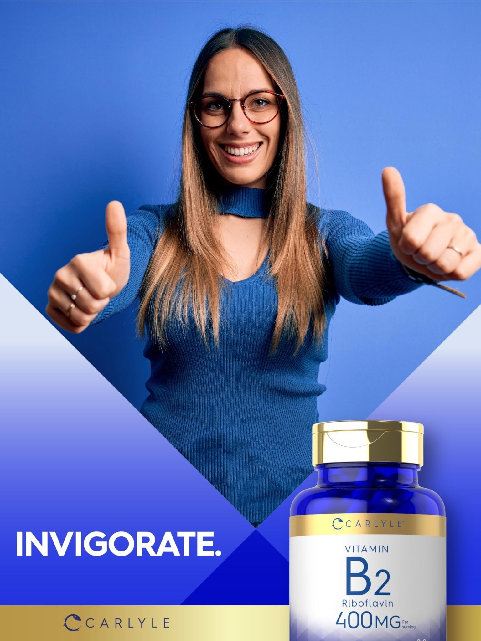 Carlyle Vitamin B-2 400mg | 180 Count | Non-GMO, Gluten Free Supplement | B2 Riboflavin - PrimeBioHealth - canada supplements