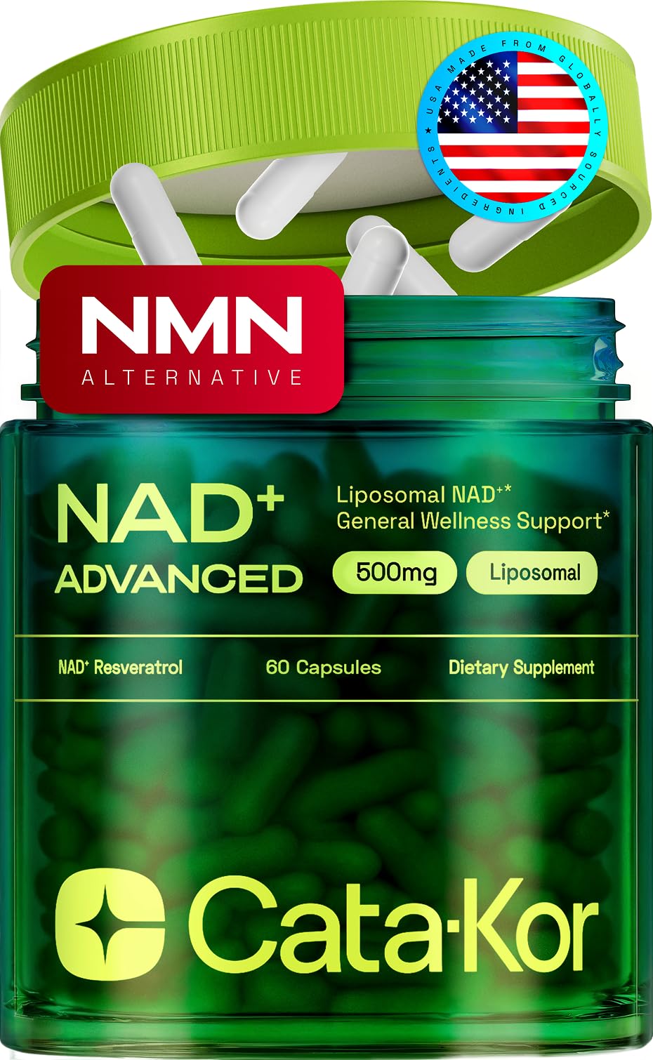 Cata-Kor Liposomal NAD Resveratrol Supplement – NMN Supplement Alternative – Third-Party Tested – Advanced NAD Supplement - PrimeBioHealth - canada supplements